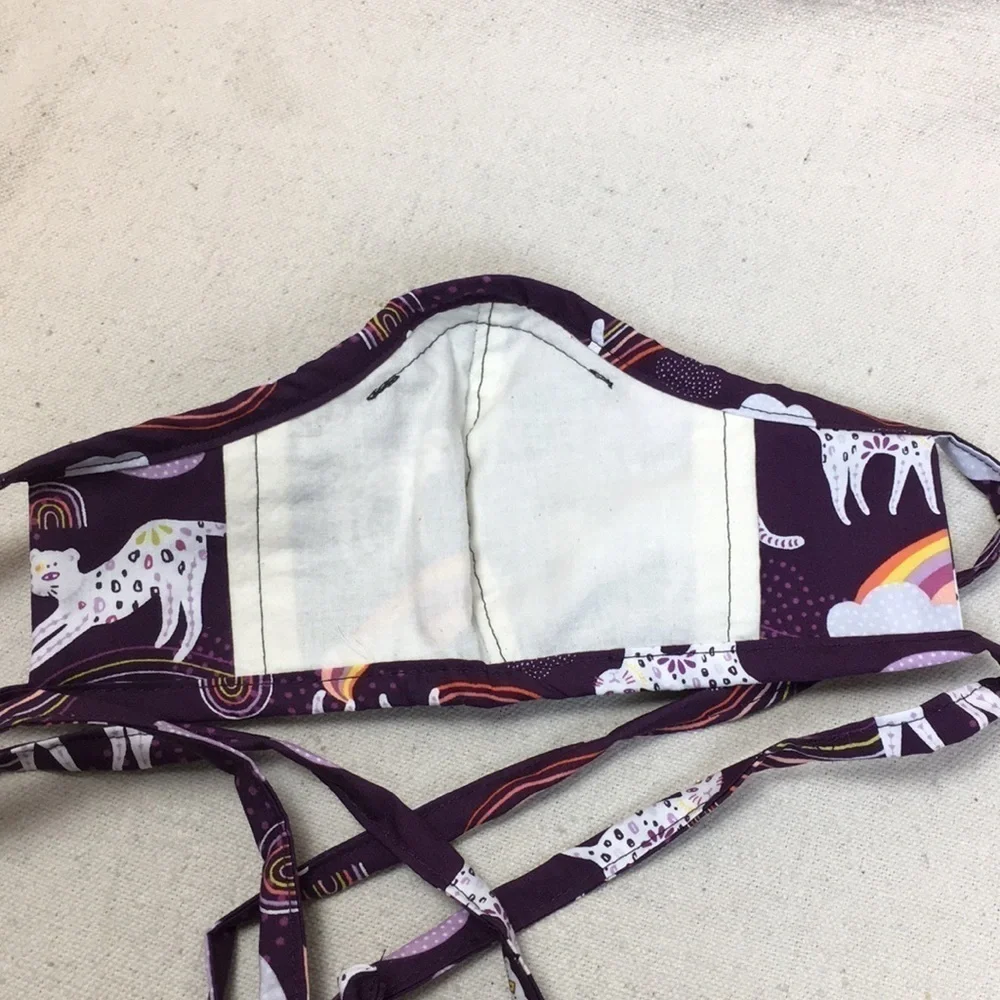 Mystical Cat Print fitted Cotton face mask